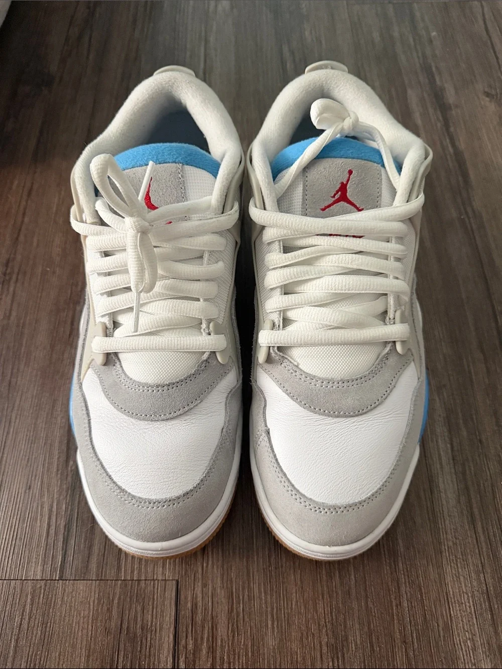 Jordan Low Top Sneakers - White, Light Blue, Gray, Red